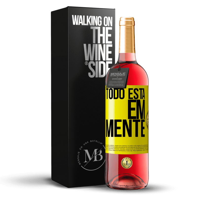 29,95 € Envio grátis | Vinho rosé Edição ROSÉ Todo está em mente Etiqueta Amarela. Etiqueta personalizável Vinho jovem Colheita 2024 Tempranillo