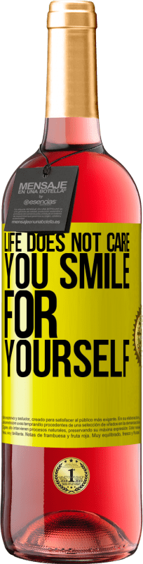 29,95 € Free Shipping | Rosé Wine ROSÉ Edition Life does not care, you smile for yourself Yellow Label. Customizable label Young wine Harvest 2022 Tempranillo