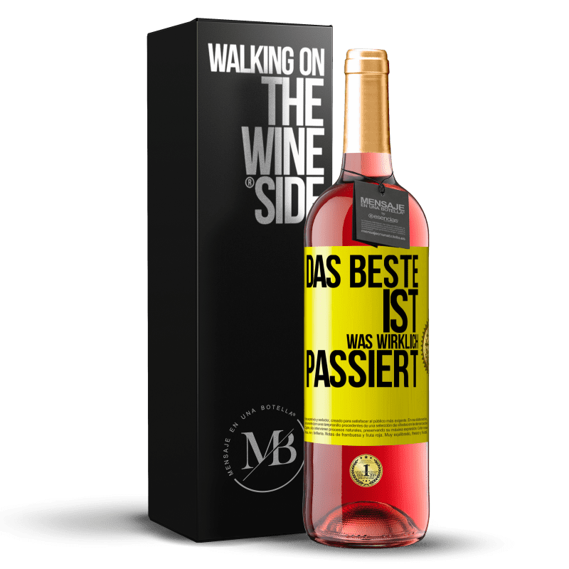 29,95 € Kostenloser Versand | Roséwein ROSÉ Ausgabe Das Beste ist, was wirklich passiert Gelbes Etikett. Anpassbares Etikett Junger Wein Ernte 2023 Tempranillo