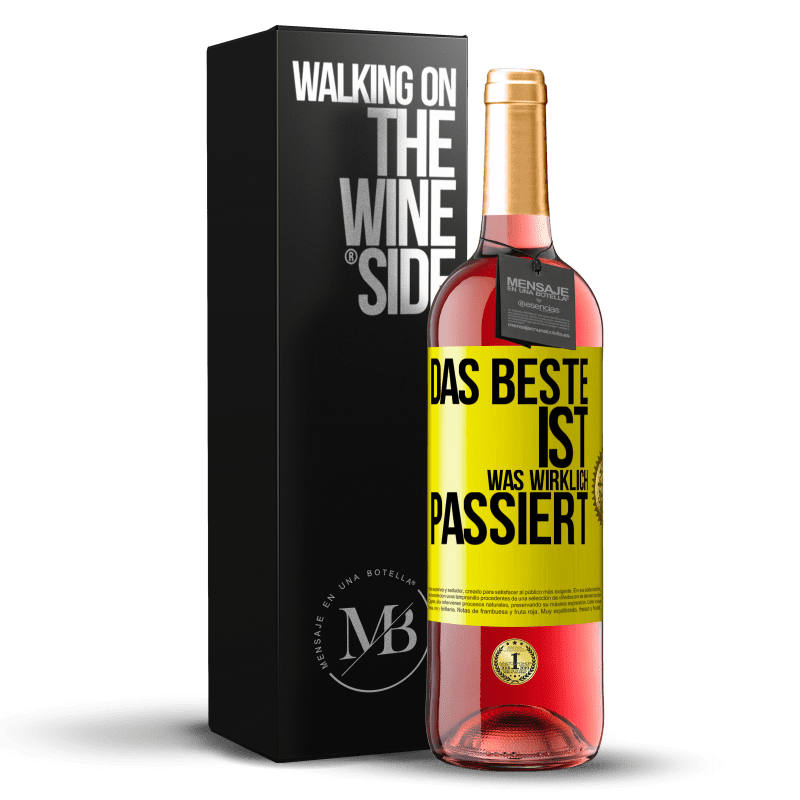 29,95 € Kostenloser Versand | Roséwein ROSÉ Ausgabe Das Beste ist, was wirklich passiert Gelbes Etikett. Anpassbares Etikett Junger Wein Ernte 2024 Tempranillo