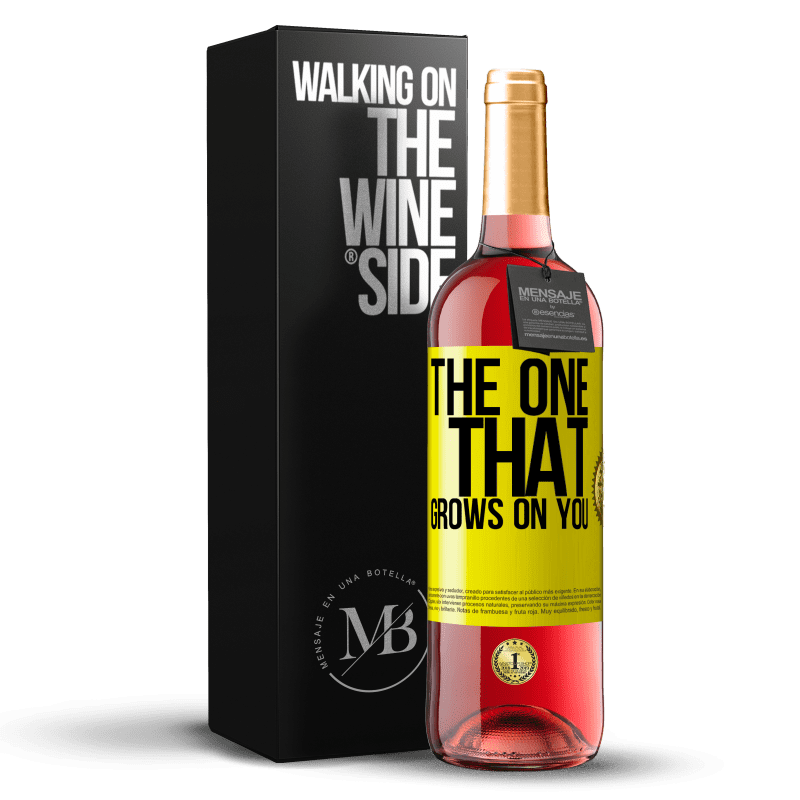 29,95 € Envío gratis | Vino Rosado Edición ROSÉ The one that grows on you Etiqueta Amarilla. Etiqueta personalizable Vino joven Cosecha 2024 Tempranillo