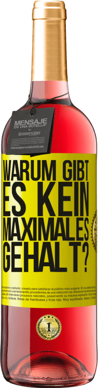 29,95 € Kostenloser Versand | Roséwein ROSÉ Ausgabe warum gibt es kein maximales Gehalt? Gelbes Etikett. Anpassbares Etikett Junger Wein Ernte 2025 Tempranillo