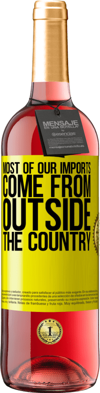 29,95 € | Rosé Wine ROSÉ Edition Most of our imports come from outside the country Yellow Label. Customizable label Young wine Harvest 2025 Tempranillo