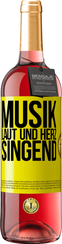 29,95 € | Roséwein ROSÉ Ausgabe Musik laut und Herz singend Gelbes Etikett. Anpassbares Etikett Junger Wein Ernte 2023 Tempranillo