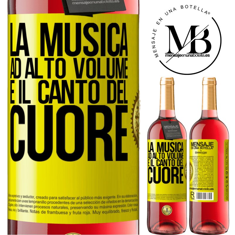 29,95 € Spedizione Gratuita | Vino rosato Edizione ROSÉ La musica ad alto volume e il canto del cuore Etichetta Gialla. Etichetta personalizzabile Vino giovane Raccogliere 2023 Tempranillo