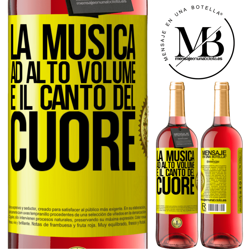 29,95 € Spedizione Gratuita | Vino rosato Edizione ROSÉ La musica ad alto volume e il canto del cuore Etichetta Gialla. Etichetta personalizzabile Vino giovane Raccogliere 2025 Tempranillo