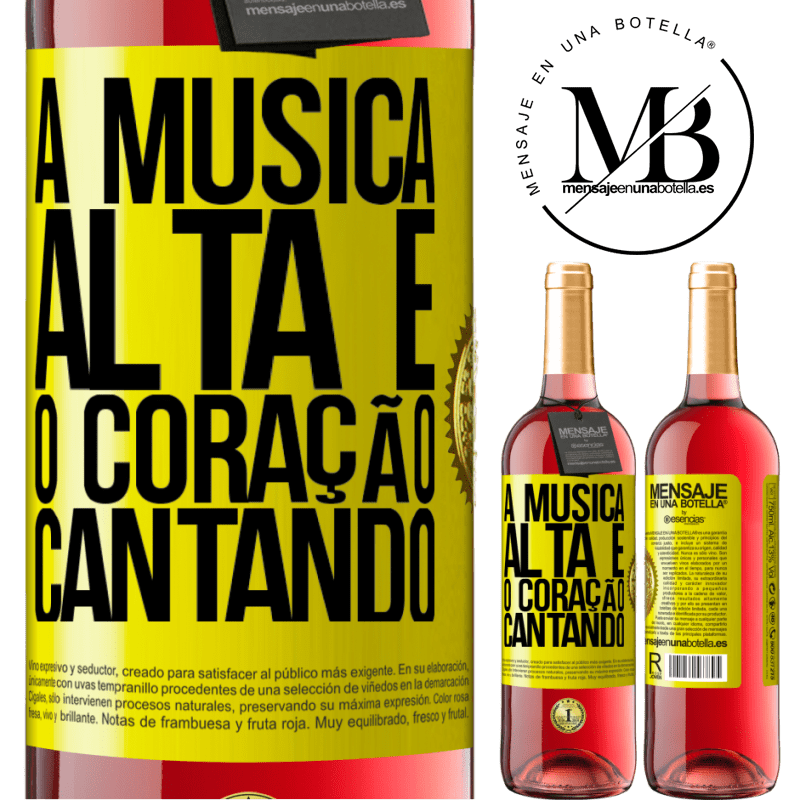 29,95 € Envio grátis | Vinho rosé Edição ROSÉ A música alta e o coração cantando Etiqueta Amarela. Etiqueta personalizável Vinho jovem Colheita 2023 Tempranillo