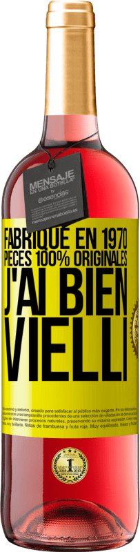 29,95 € | Vin rosé Édition ROSÉ Fabriqué en 1970, pièces 100% originales. J'ai bien vielli Étiquette Jaune. Étiquette personnalisable Vin jeune Récolte 2024 Tempranillo