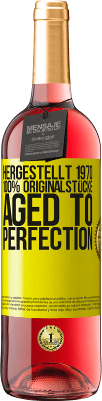 29,95 € | Roséwein ROSÉ Ausgabe Hergestellt 1970, 100% Originalstücke. Aged to perfection Gelbes Etikett. Anpassbares Etikett Junger Wein Ernte 2024 Tempranillo