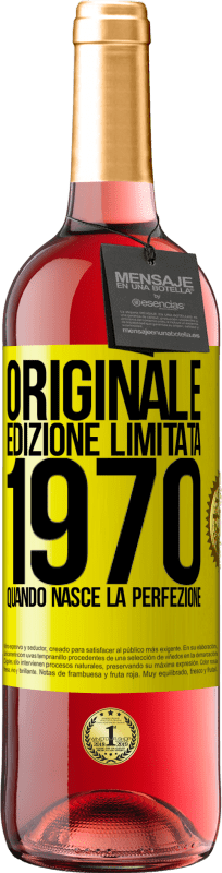 Spedizione Gratuita | Vino rosato Edizione ROSÉ Originale. Edizione Limitata. 1970. Quando nasce la perfezione Etichetta Gialla. Etichetta personalizzabile Vino giovane Raccogliere 2023 Tempranillo