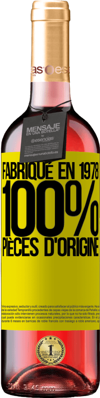 29,95 € Envoi gratuit | Vin rosé Édition ROSÉ Fabriqué en 1978. 100% pièces d'origine Étiquette Jaune. Étiquette personnalisable Vin jeune Récolte 2025 Tempranillo