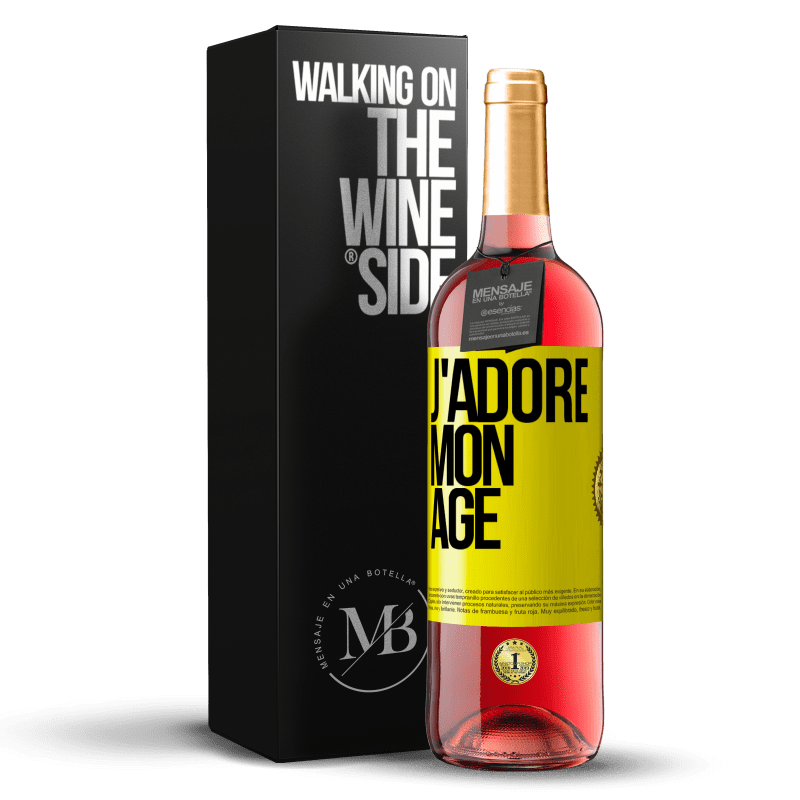 29,95 € Envoi gratuit | Vin rosé Édition ROSÉ J'adore mon âge Étiquette Jaune. Étiquette personnalisable Vin jeune Récolte 2024 Tempranillo