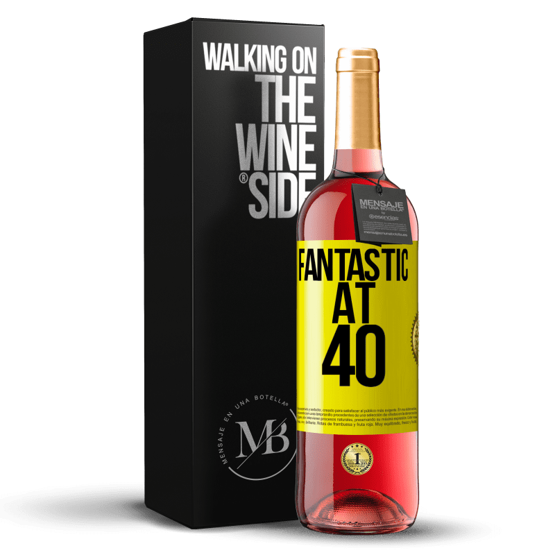 29,95 € Free Shipping | Rosé Wine ROSÉ Edition Fantastic at 40 Yellow Label. Customizable label Young wine Harvest 2022 Tempranillo