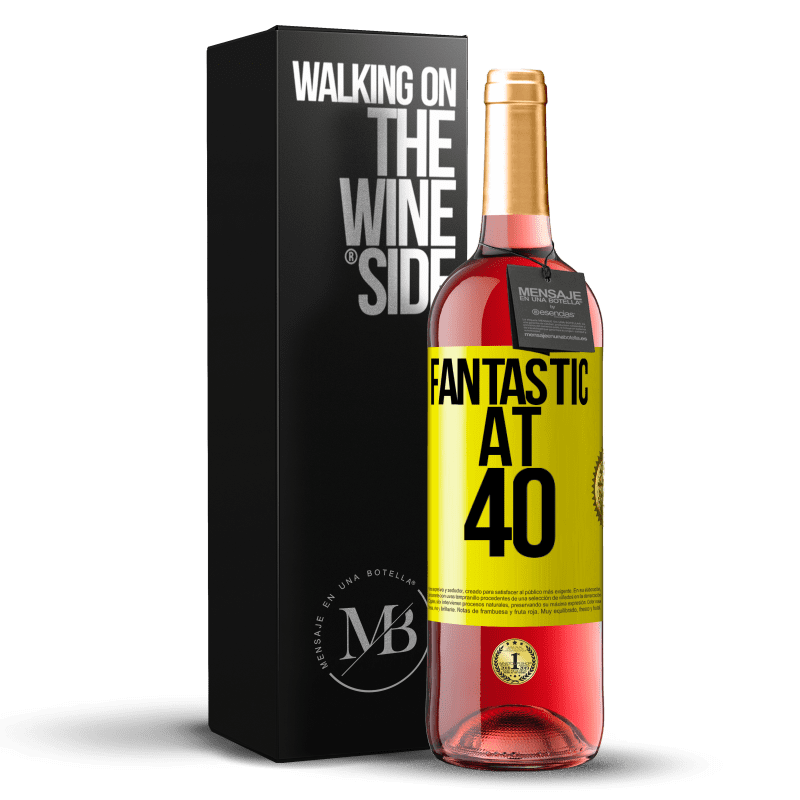 29,95 € Бесплатная доставка | Розовое вино Издание ROSÉ Фантастический в 40 Желтая этикетка. Настраиваемая этикетка Молодое вино Урожай 2024 Tempranillo