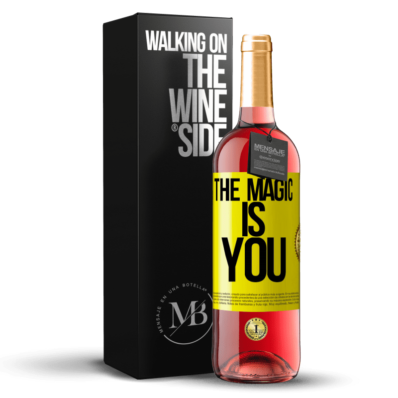29,95 € Бесплатная доставка | Розовое вино Издание ROSÉ Магия это ты Желтая этикетка. Настраиваемая этикетка Молодое вино Урожай 2023 Tempranillo