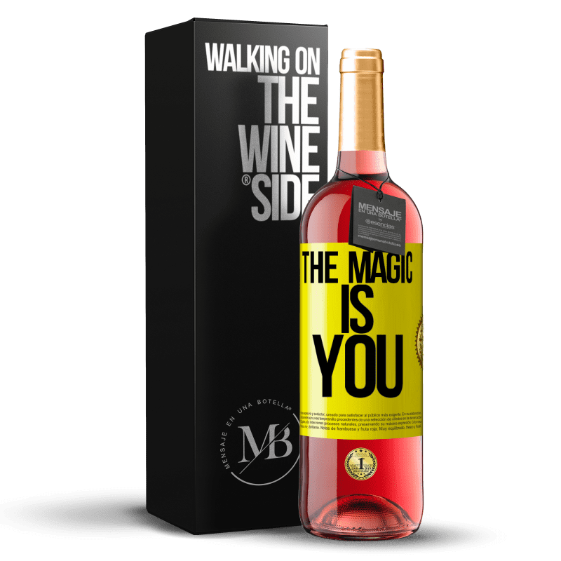 29,95 € Бесплатная доставка | Розовое вино Издание ROSÉ Магия это ты Желтая этикетка. Настраиваемая этикетка Молодое вино Урожай 2025 Tempranillo