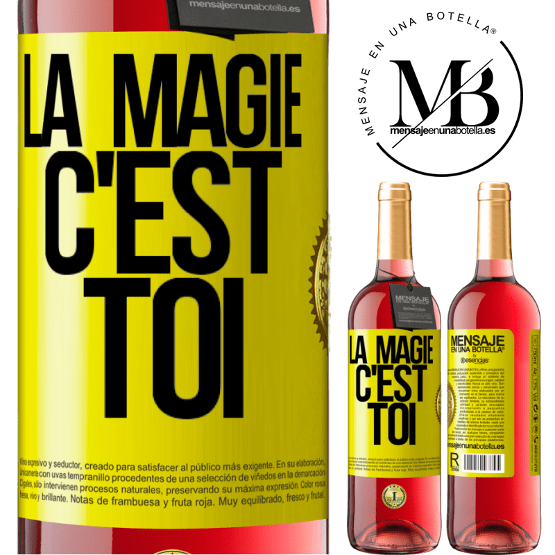 29,95 € Envoi gratuit | Vin rosé Édition ROSÉ La magie c'est toi Étiquette Jaune. Étiquette personnalisable Vin jeune Récolte 2024 Tempranillo
