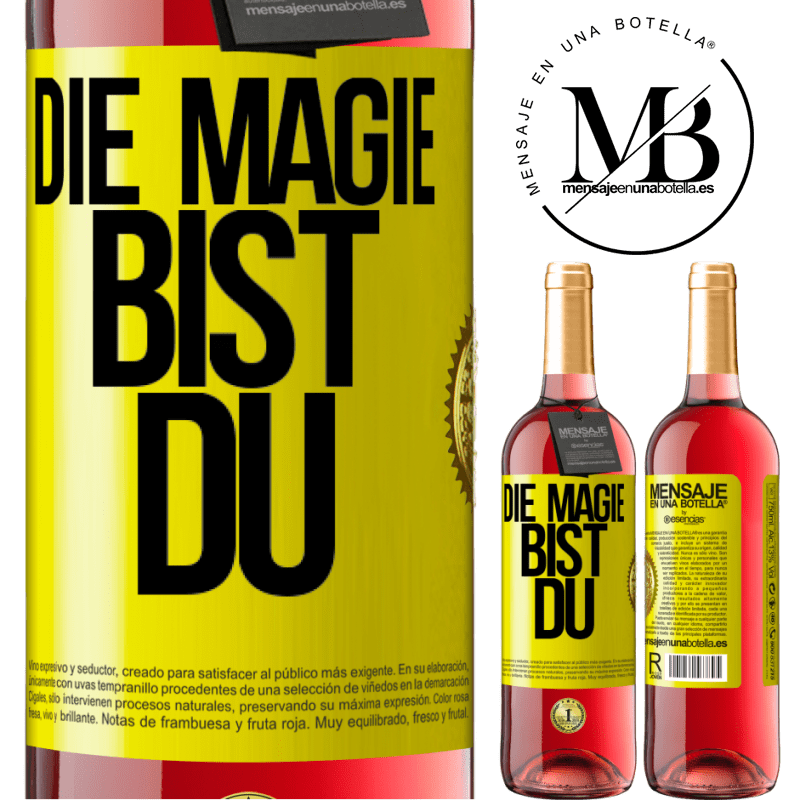 29,95 € Kostenloser Versand | Roséwein ROSÉ Ausgabe Die Magie bist du Gelbes Etikett. Anpassbares Etikett Junger Wein Ernte 2024 Tempranillo