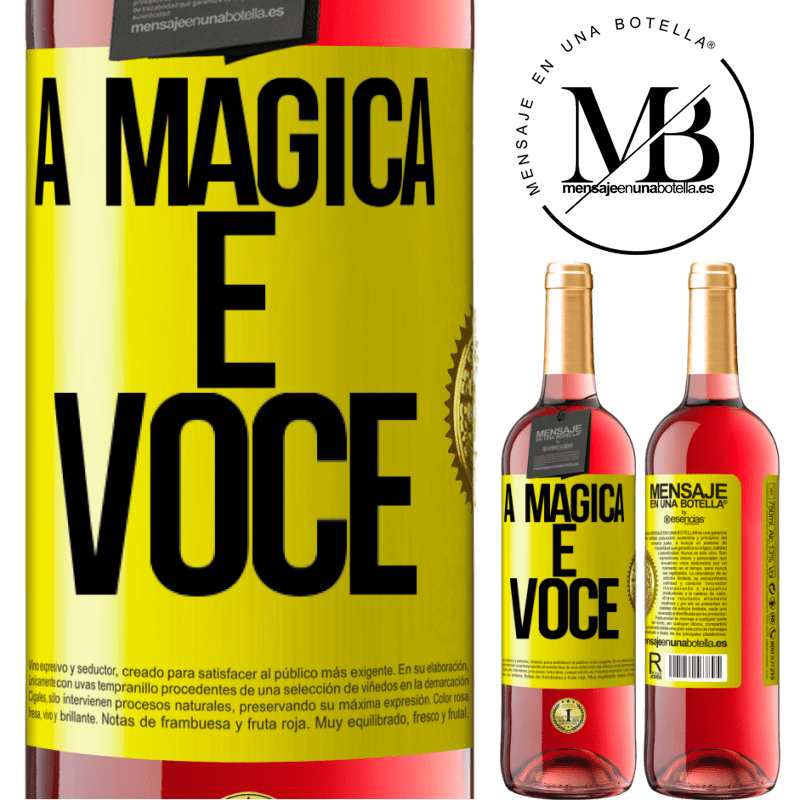 29,95 € Envio grátis | Vinho rosé Edição ROSÉ A mágica é você Etiqueta Amarela. Etiqueta personalizável Vinho jovem Colheita 2024 Tempranillo