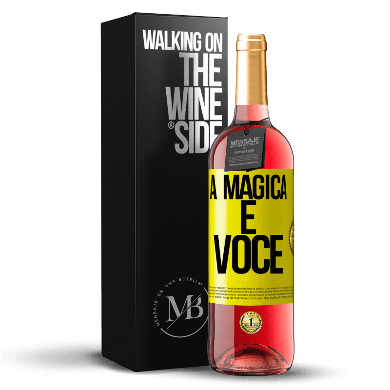 29,95 € Envio grátis | Vinho rosé Edição ROSÉ A mágica é você Etiqueta Amarela. Etiqueta personalizável Vinho jovem Colheita 2025 Tempranillo