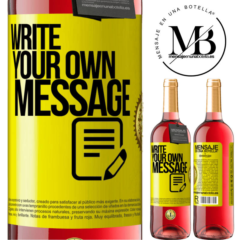 29,95 € Free Shipping | Rosé Wine ROSÉ Edition Write your own message Yellow Label. Customizable label Young wine Harvest 2024 Tempranillo