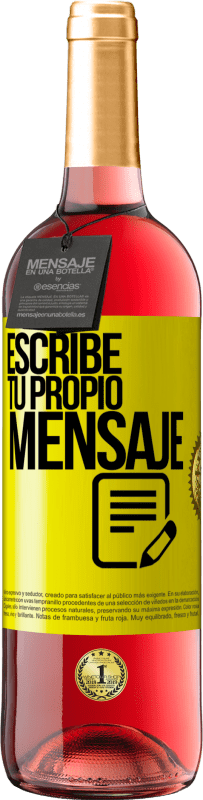 29,95 € Envío gratis | Vino Rosado Edición ROSÉ Escribe tu propio mensaje Etiqueta Amarilla. Etiqueta personalizable Vino joven Cosecha 2025 Tempranillo