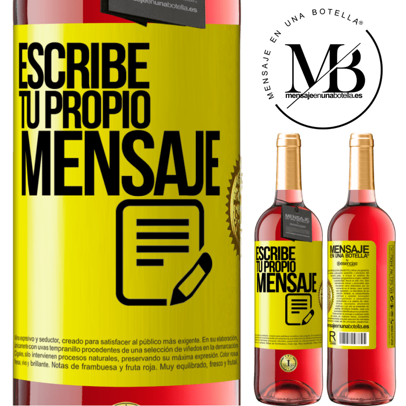 29,95 € Envío gratis | Vino Rosado Edición ROSÉ Escribe tu propio mensaje Etiqueta Amarilla. Etiqueta personalizable Vino joven Cosecha 2024 Tempranillo