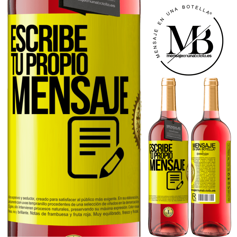 29,95 € Envío gratis | Vino Rosado Edición ROSÉ Escribe tu propio mensaje Etiqueta Amarilla. Etiqueta personalizable Vino joven Cosecha 2025 Tempranillo
