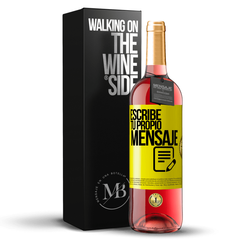 29,95 € Envío gratis | Vino Rosado Edición ROSÉ Escribe tu propio mensaje Etiqueta Amarilla. Etiqueta personalizable Vino joven Cosecha 2024 Tempranillo