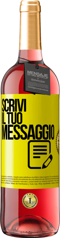 29,95 € Spedizione Gratuita | Vino rosato Edizione ROSÉ Scrivi il tuo messaggio Etichetta Gialla. Etichetta personalizzabile Vino giovane Raccogliere 2025 Tempranillo