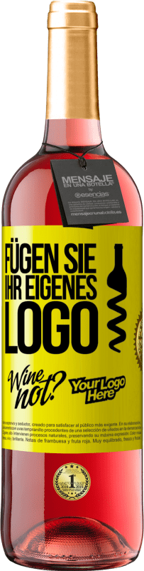 29,95 € | Roséwein ROSÉ Ausgabe Füge dein eigenes Logo hinzu Gelbes Etikett. Anpassbares Etikett Junger Wein Ernte 2023 Tempranillo