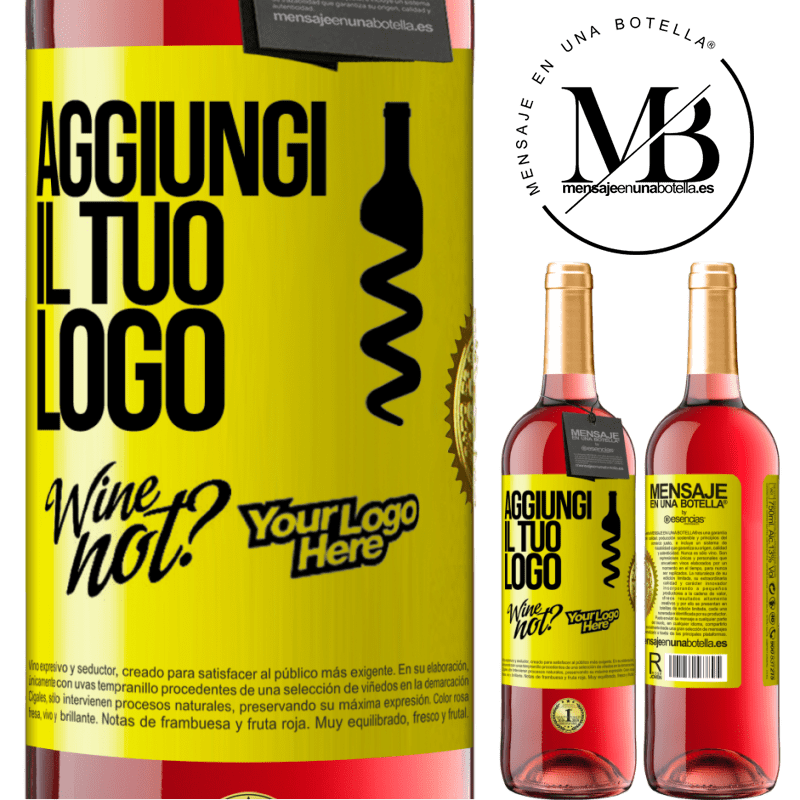 29,95 € Spedizione Gratuita | Vino rosato Edizione ROSÉ Aggiungi il tuo logo Etichetta Gialla. Etichetta personalizzabile Vino giovane Raccogliere 2025 Tempranillo
