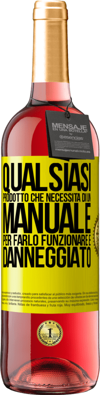 Spedizione Gratuita | Vino rosato Edizione ROSÉ Qualsiasi prodotto che necessita di un manuale per farlo funzionare è danneggiato Etichetta Gialla. Etichetta personalizzabile Vino giovane Raccogliere 2023 Tempranillo