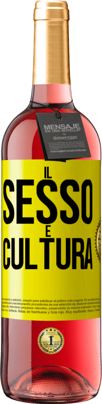 29,95 € Spedizione Gratuita | Vino rosato Edizione ROSÉ Il sesso è cultura Etichetta Gialla. Etichetta personalizzabile Vino giovane Raccogliere 2024 Tempranillo