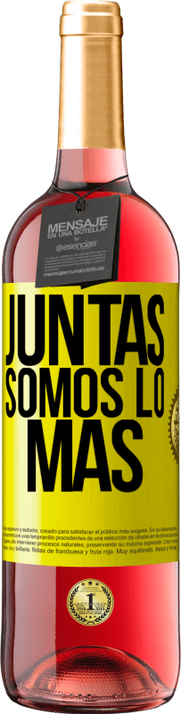 29,95 € Envío gratis | Vino Rosado Edición ROSÉ Juntas somos lo más Etiqueta Amarilla. Etiqueta personalizable Vino joven Cosecha 2023 Tempranillo