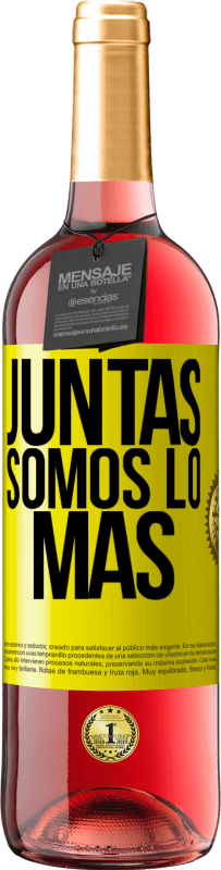 29,95 € Envío gratis | Vino Rosado Edición ROSÉ Juntas somos lo más Etiqueta Amarilla. Etiqueta personalizable Vino joven Cosecha 2025 Tempranillo