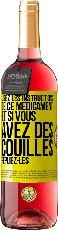 29,95 € Envoi gratuit | Vin rosé Édition ROSÉ Lisez les instructions de ce médicament et si vous avez des couilles, repliez-les Étiquette Jaune. Étiquette personnalisable Vin jeune Récolte 2025 Tempranillo