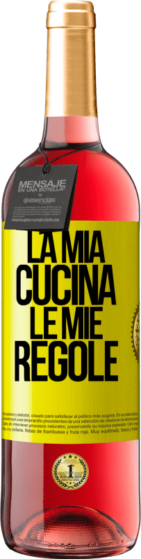 Spedizione Gratuita | Vino rosato Edizione ROSÉ La mia cucina, le mie regole Etichetta Gialla. Etichetta personalizzabile Vino giovane Raccogliere 2023 Tempranillo