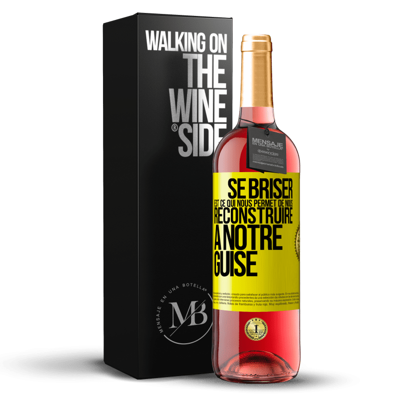 29,95 € Envoi gratuit | Vin rosé Édition ROSÉ Se briser est ce qui nous permet de nous reconstruire à notre guise Étiquette Jaune. Étiquette personnalisable Vin jeune Récolte 2025 Tempranillo