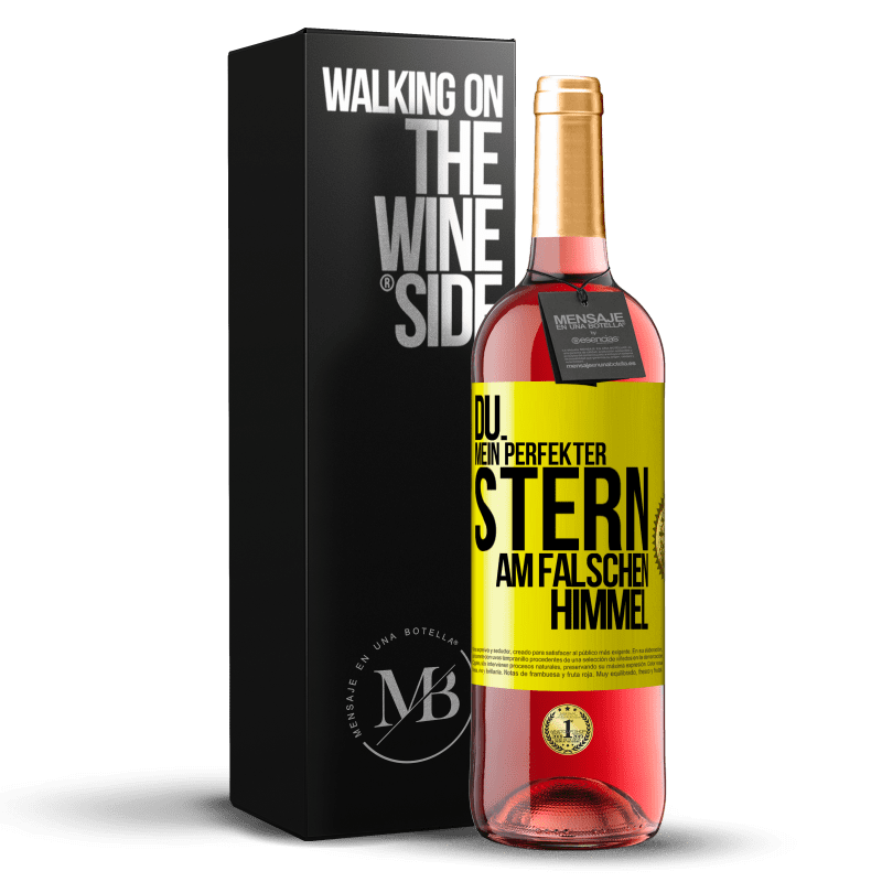 29,95 € Kostenloser Versand | Roséwein ROSÉ Ausgabe Du. Mein perfekter Stern am falschen Himmel Gelbes Etikett. Anpassbares Etikett Junger Wein Ernte 2023 Tempranillo