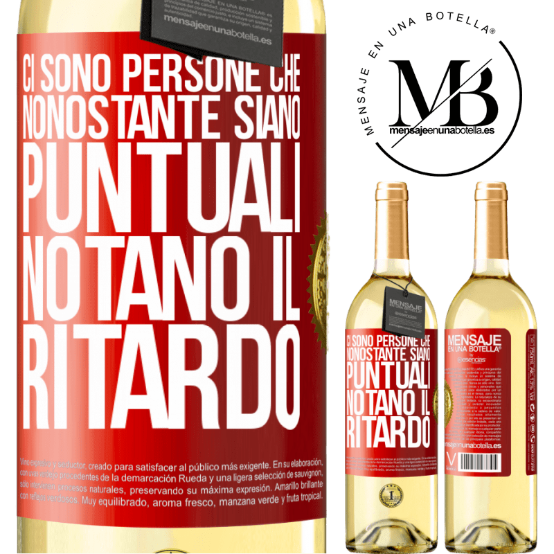 29,95 € Spedizione Gratuita | Vino bianco Edizione WHITE Ci sono persone che, nonostante siano puntuali, notano il ritardo Etichetta Rossa. Etichetta personalizzabile Vino giovane Raccogliere 2024 Verdejo