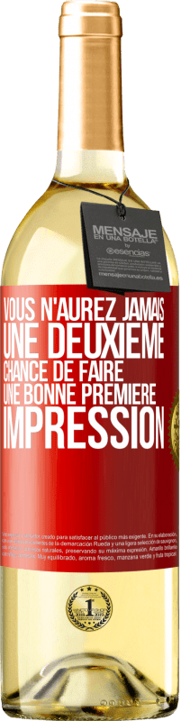 29,95 € Envoi gratuit | Vin blanc Édition WHITE Vous n'aurez jamais une deuxième chance de faire une bonne première impression Étiquette Rouge. Étiquette personnalisable Vin jeune Récolte 2025 Verdejo
