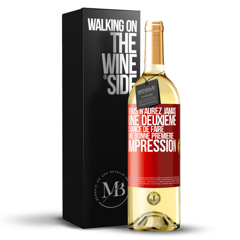 29,95 € Envoi gratuit | Vin blanc Édition WHITE Vous n'aurez jamais une deuxième chance de faire une bonne première impression Étiquette Rouge. Étiquette personnalisable Vin jeune Récolte 2024 Verdejo