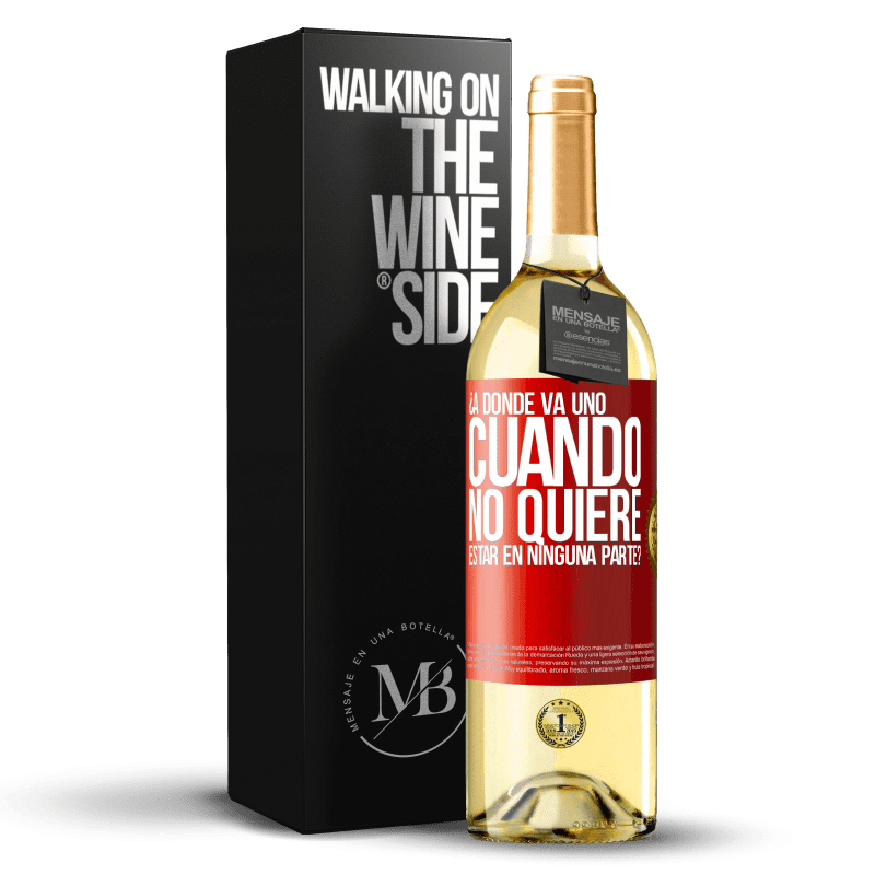 29,95 € Envío gratis | Vino Blanco Edición WHITE ¿A dónde va uno cuando no quiere estar en ninguna parte? Etiqueta Roja. Etiqueta personalizable Vino joven Cosecha 2024 Verdejo