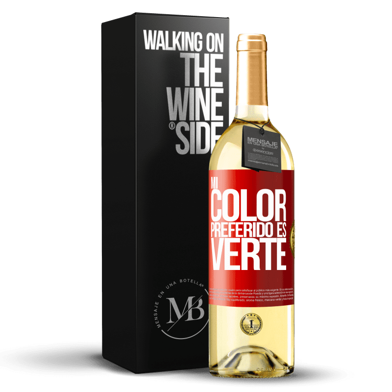 29,95 € Бесплатная доставка | Белое вино Издание WHITE Mi color preferido es: verte Красная метка. Настраиваемая этикетка Молодое вино Урожай 2023 Verdejo
