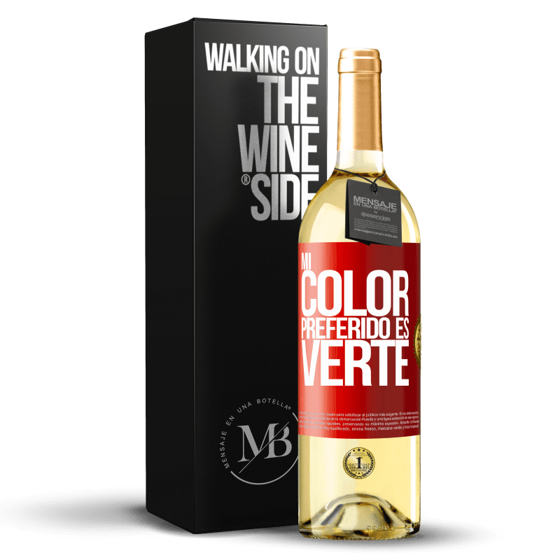 29,95 € 免费送货 | 白葡萄酒 WHITE版 Mi color preferido es: verte 红色标签. 可自定义的标签 青年酒 收成 2024 Verdejo