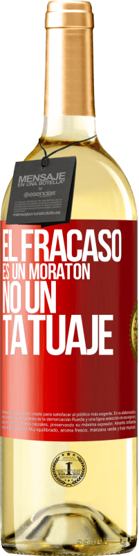 29,95 € | Vino Blanco Edición WHITE El fracaso es un moratón, no un tatuaje Etiqueta Roja. Etiqueta personalizable Vino joven Cosecha 2024 Verdejo