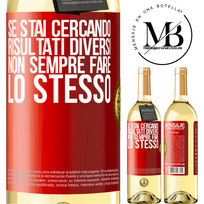 29,95 € Spedizione Gratuita | Vino bianco Edizione WHITE Se stai cercando risultati diversi, non sempre fare lo stesso Etichetta Rossa. Etichetta personalizzabile Vino giovane Raccogliere 2023 Verdejo