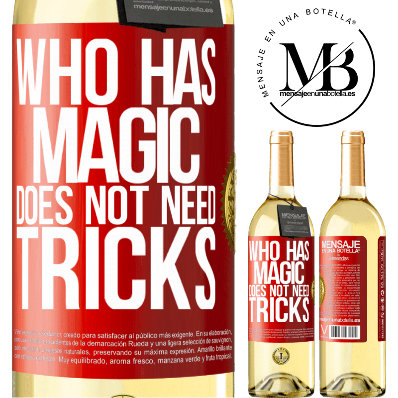 29,95 € Free Shipping | White Wine WHITE Edition Who has magic does not need tricks Red Label. Customizable label Young wine Harvest 2023 Verdejo