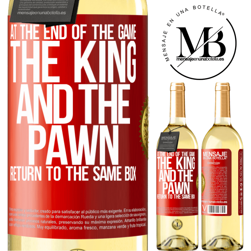 29,95 € Free Shipping | White Wine WHITE Edition At the end of the game, the king and the pawn return to the same box Red Label. Customizable label Young wine Harvest 2023 Verdejo